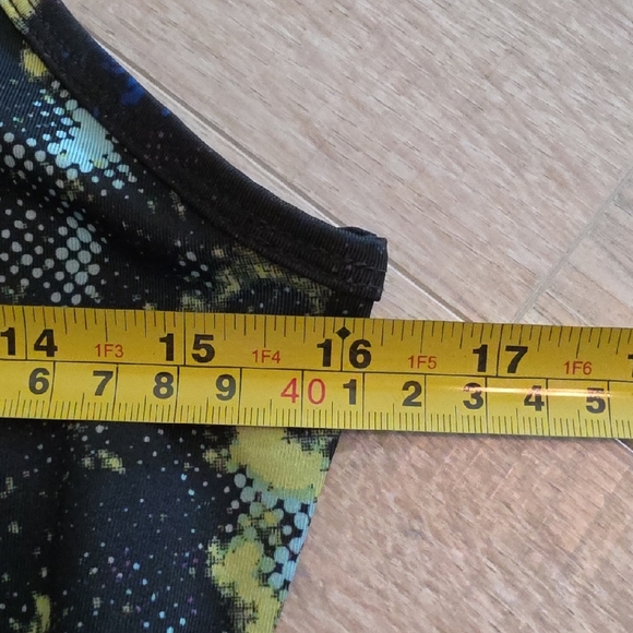 lukka Black Galaxy Print Racerback Tank with Yellow Blue Pink Splatter - Picture 4 of 8